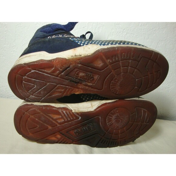 PATRICK EWING Blue Suede Sneakers Vintage Shoes High Tops Lace Up Basketball 12 - Picture 8 of 8